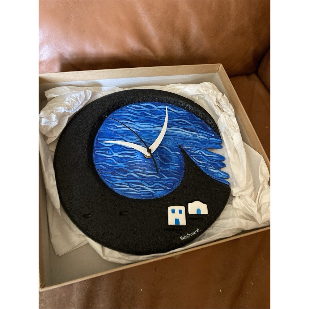 Handmade Santorini Clay Wall clock Still in box